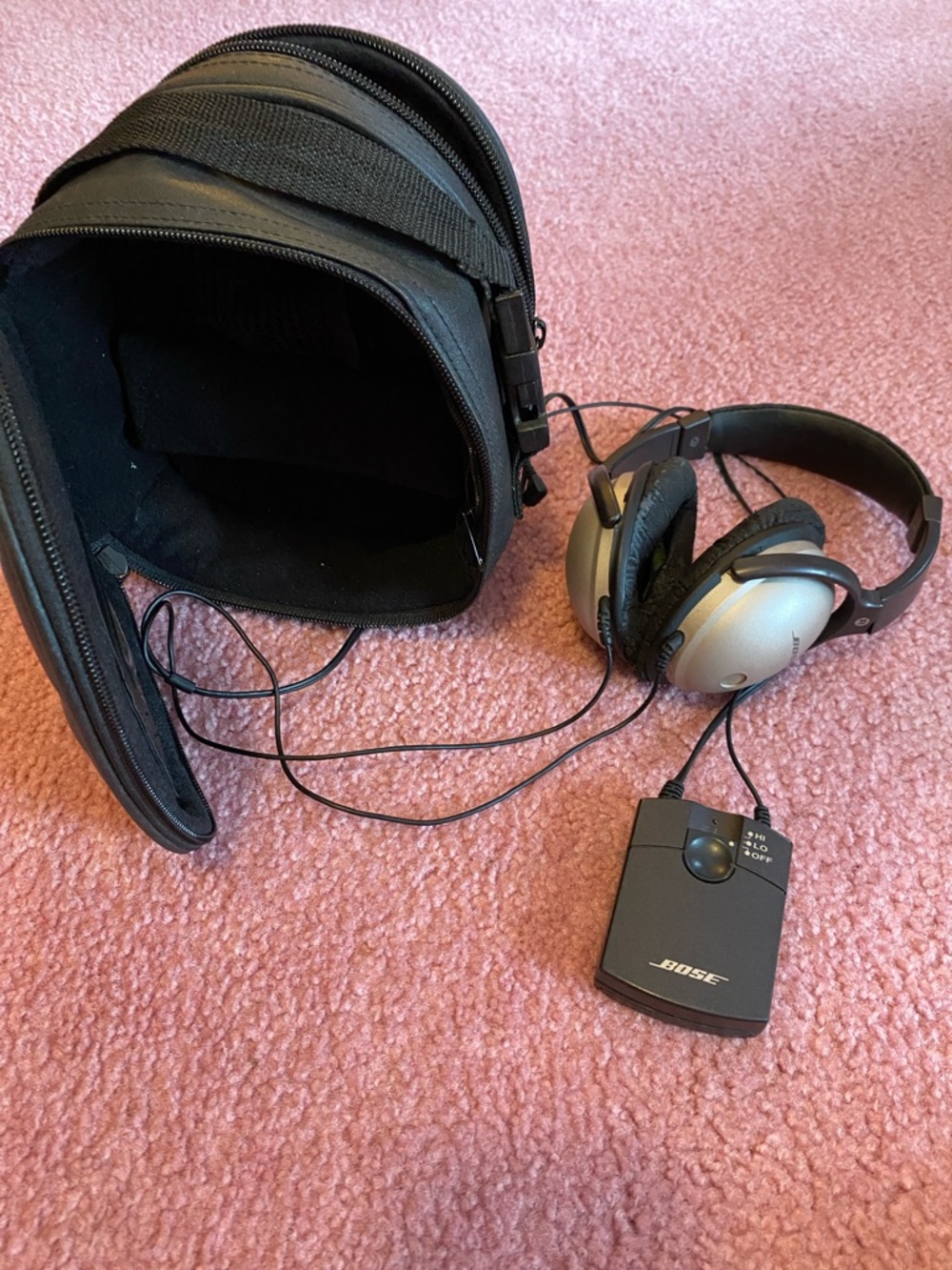 Bose Silver and Black Over-Ear Wireless Headphones with Transmitter